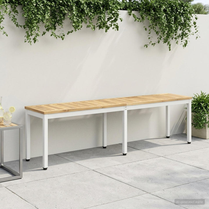 Havebænk 161 x 35 x 45 cm Massivt Akacietræ Hvid Rektangulær