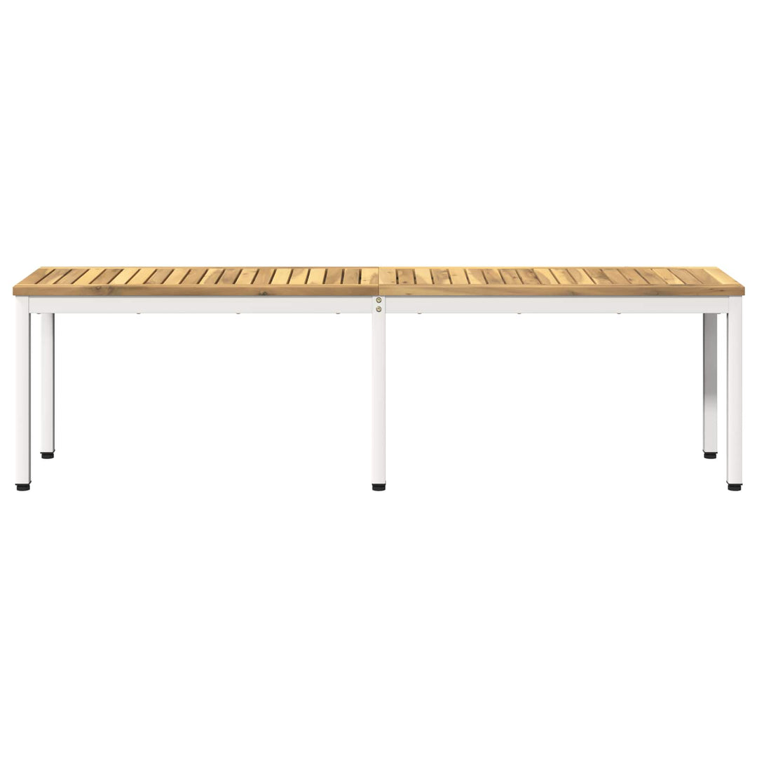 Havebænk 161 x 35 x 45 cm Massivt Akacietræ Hvid Rektangulær
