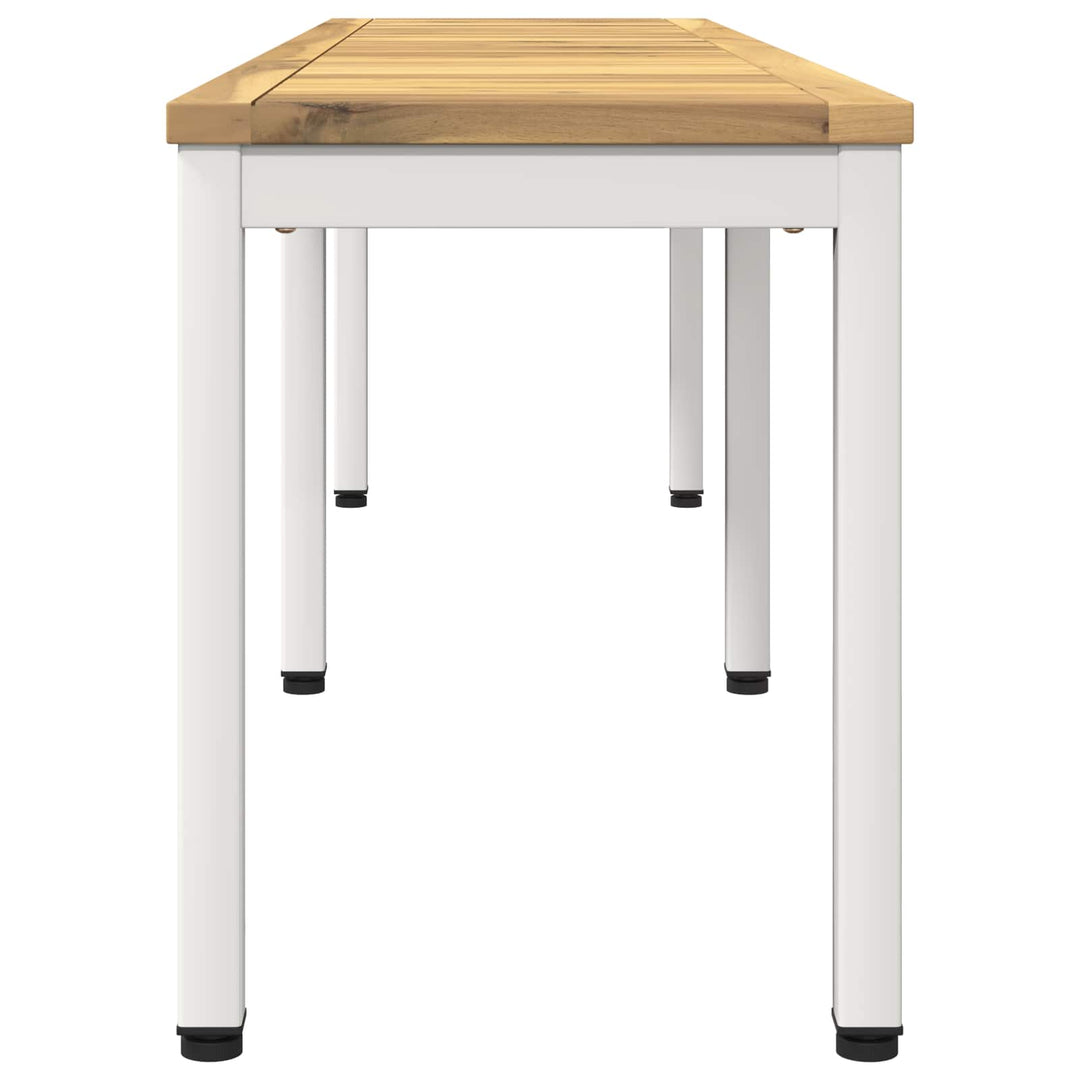 Havebænk 161 x 35 x 45 cm Massivt Akacietræ Hvid Rektangulær