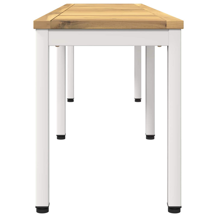 Havebænk 161 x 35 x 45 cm Massivt Akacietræ Hvid Rektangulær