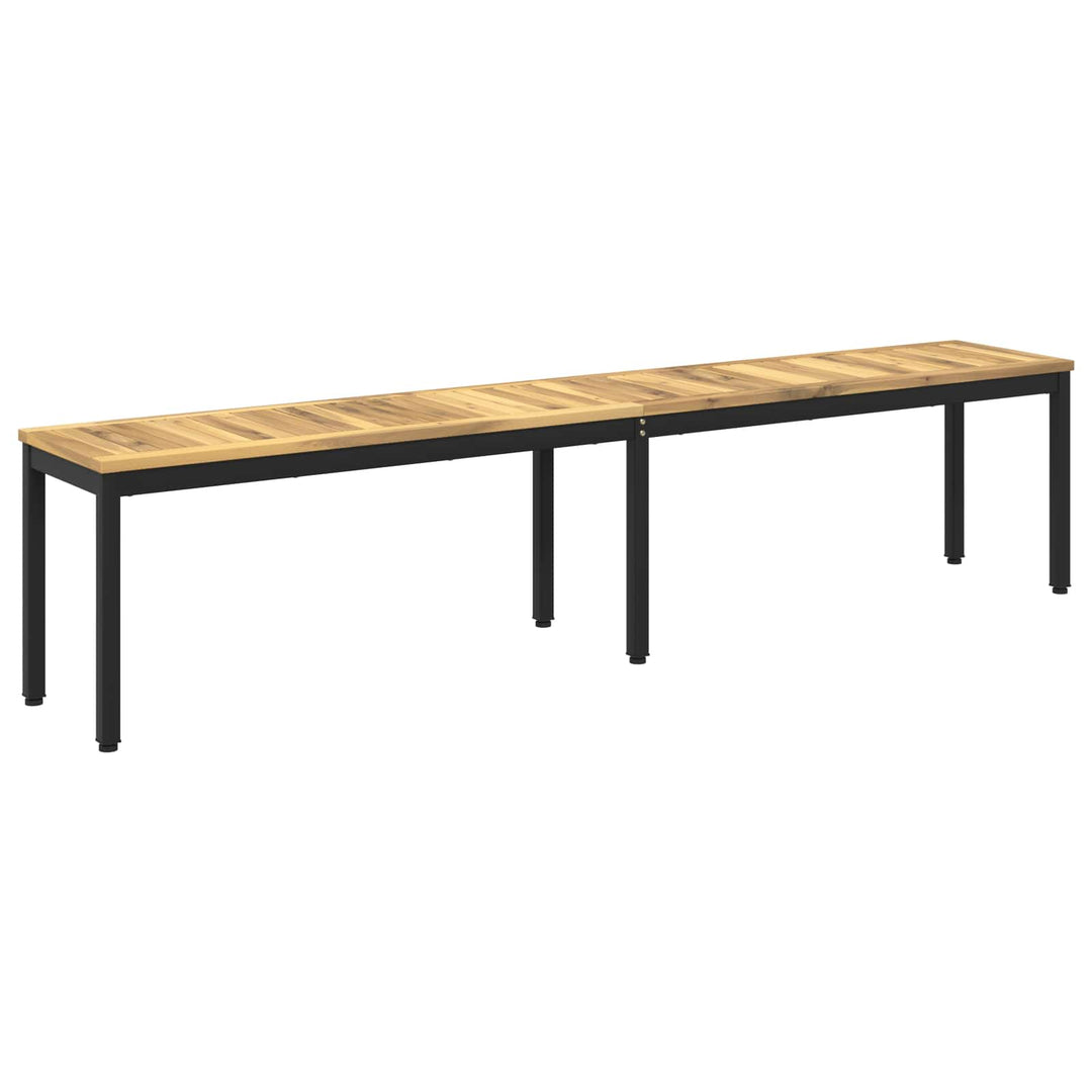 Havebænk 201 x 35 x 45 cm Massivt Akacietræ Hvid og sort