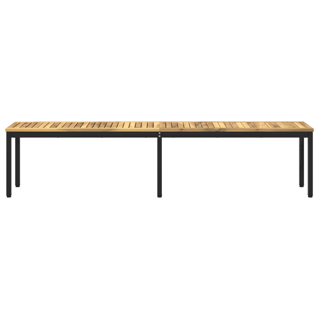 Havebænk 201 x 35 x 45 cm Massivt Akacietræ Hvid og sort