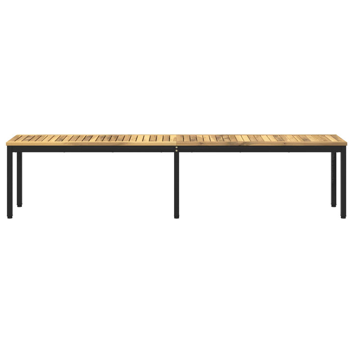Havebænk 201 x 35 x 45 cm Massivt Akacietræ Hvid og sort