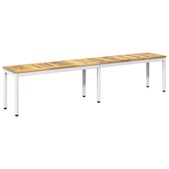 Havebænk 201 x 35 x 45 cm Massivt Akacietræ Hvid Rektangulær
