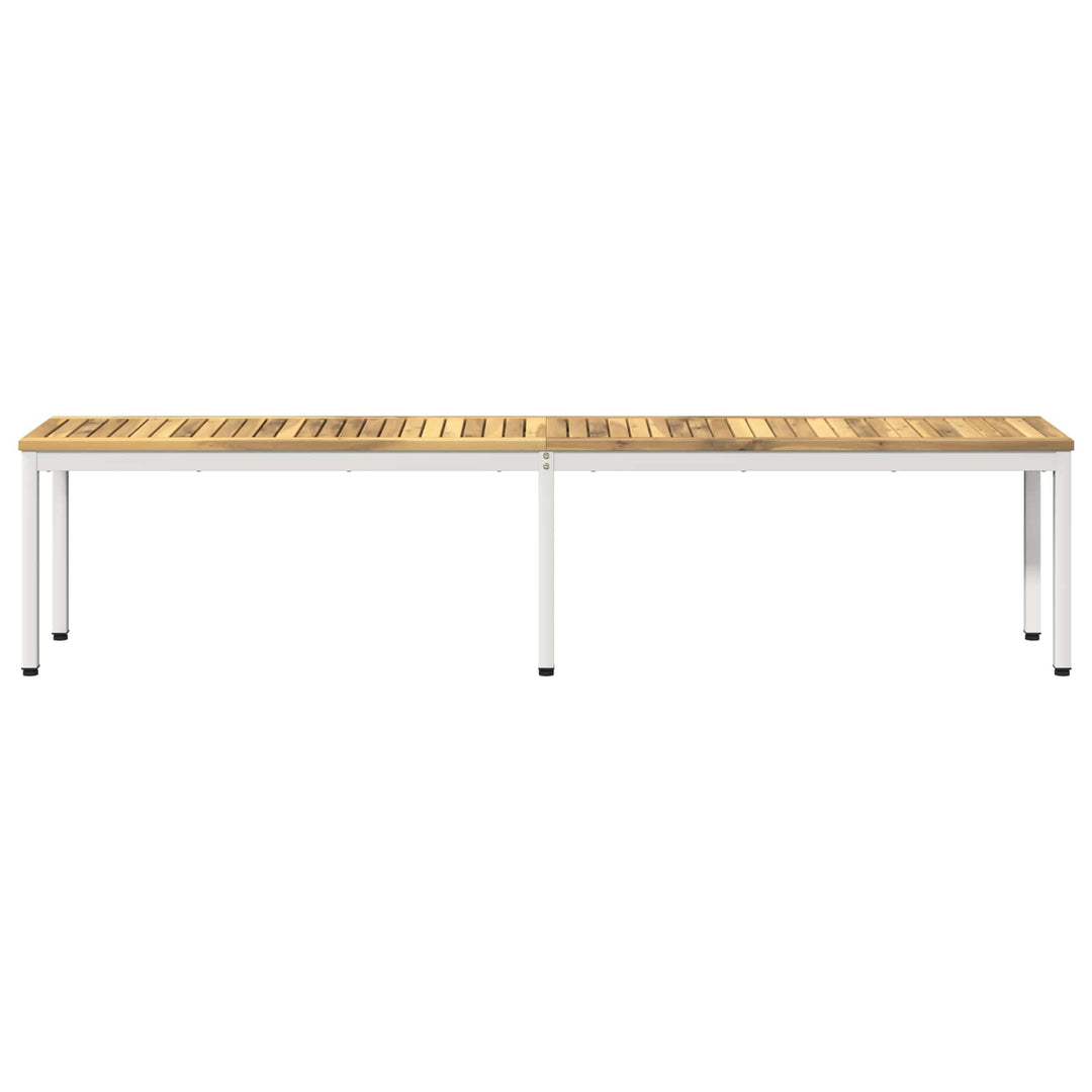 Havebænk 201 x 35 x 45 cm Massivt Akacietræ Hvid Rektangulær