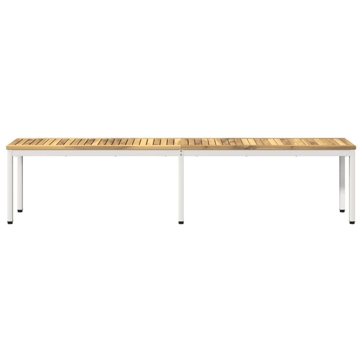 Havebænk 201 x 35 x 45 cm Massivt Akacietræ Hvid Rektangulær