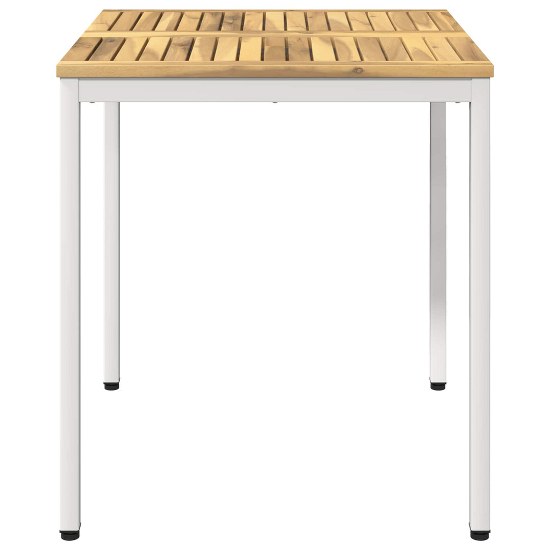Havemiddagstabel Hvid 70 x 68,5 x 75 cm Massivt Akacietræ