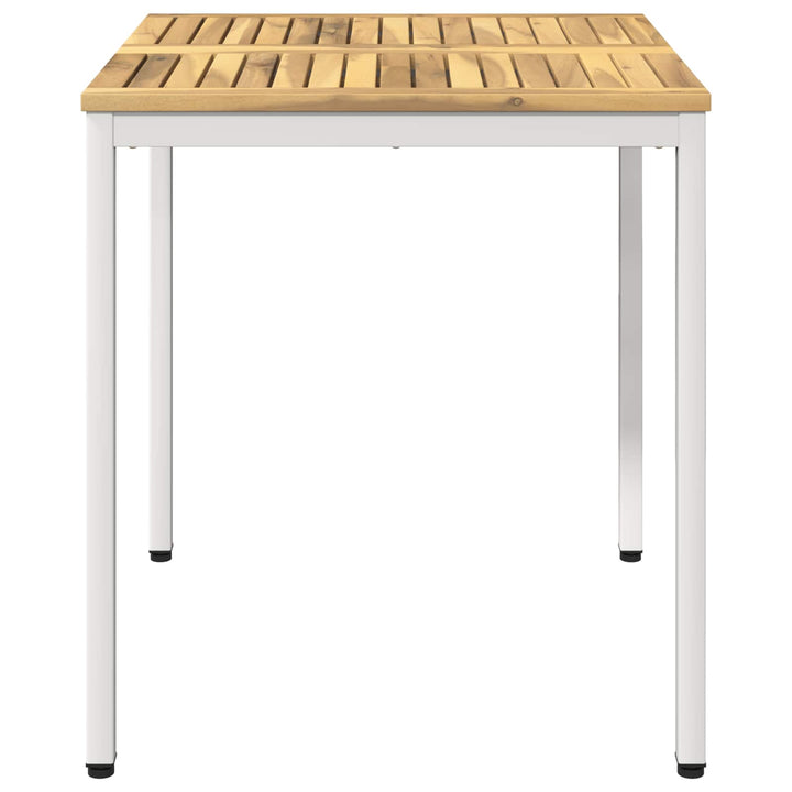 Havemiddagstabel Hvid 70 x 68,5 x 75 cm Massivt Akacietræ