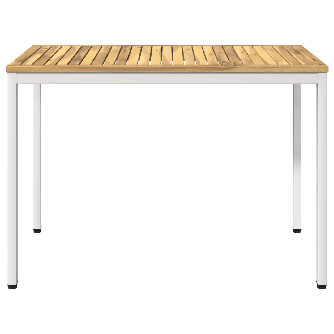 Havemiddagstabel Hvid 108,5 x 55 x 75 cm Massivt Akacietræ