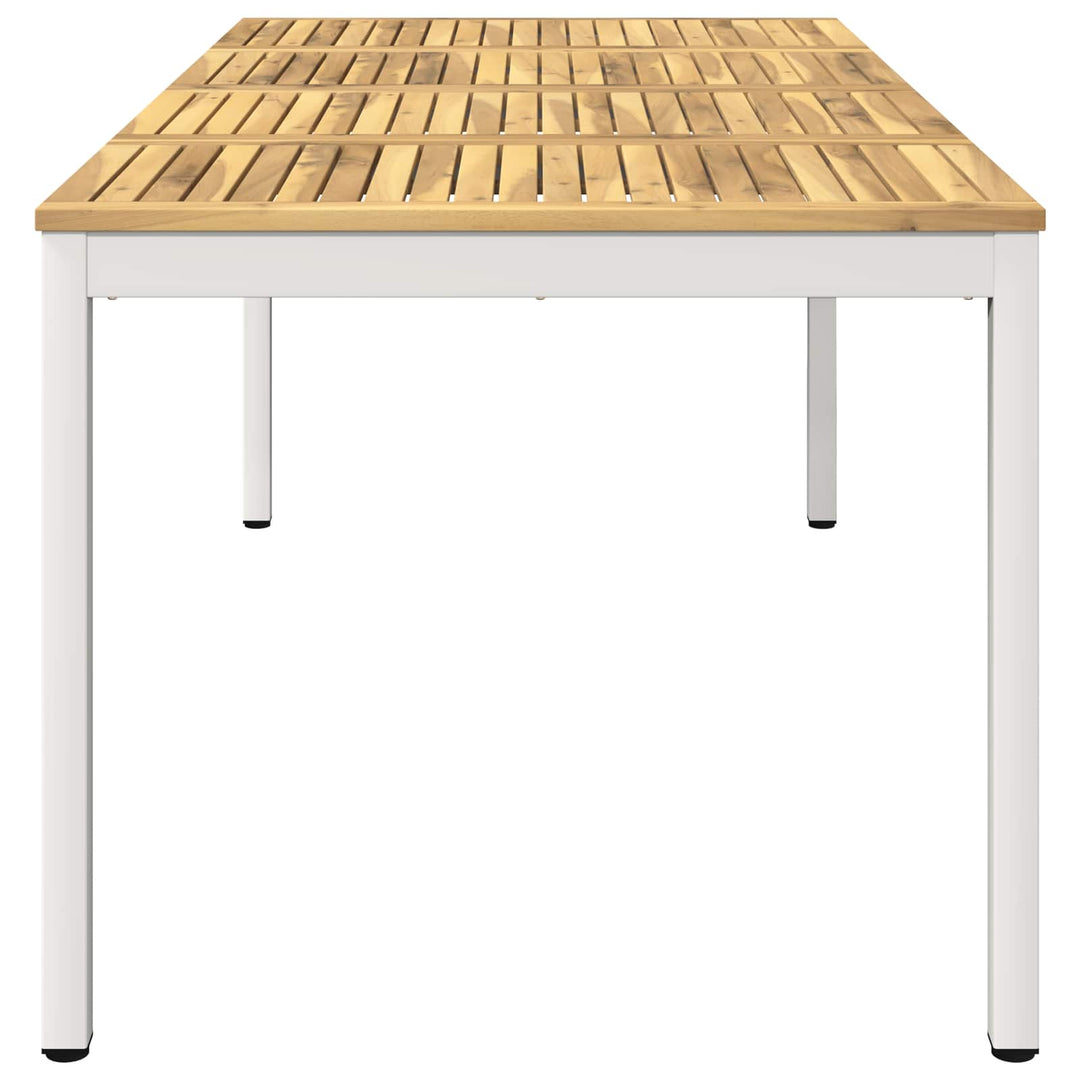 Havemiddagstabel Hvid 147 x 88,5 x 75 cm Massivt Akacietræ