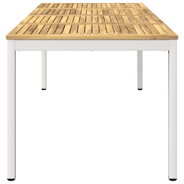 Havemiddagstabel Hvid 147 x 88,5 x 75 cm Massivt Akacietræ