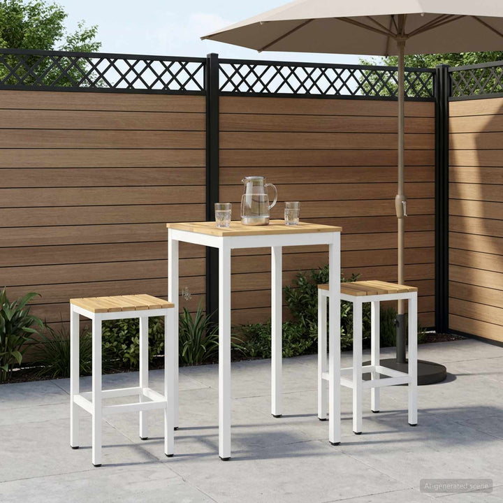 Have Bar Bord NAARDEN Hvid 60 x 60,5 x 105 cm Massivt Akacietræ