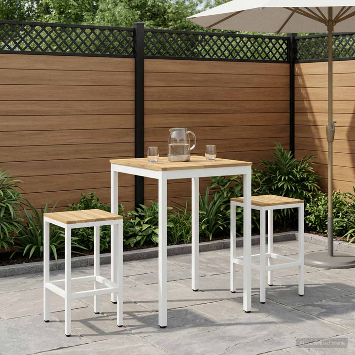Have Bar Bord NAARDEN Hvid 70 x 68,5 x 105 cm Massivt Akacietræ