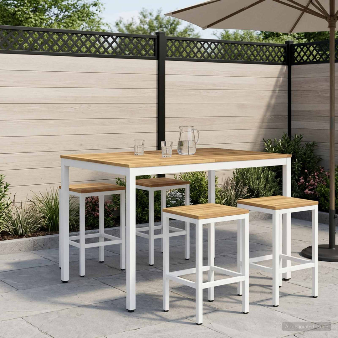 Have Bar Bord Hvid 110 x 108,5 x 105 cm Massivt Akacietræ
