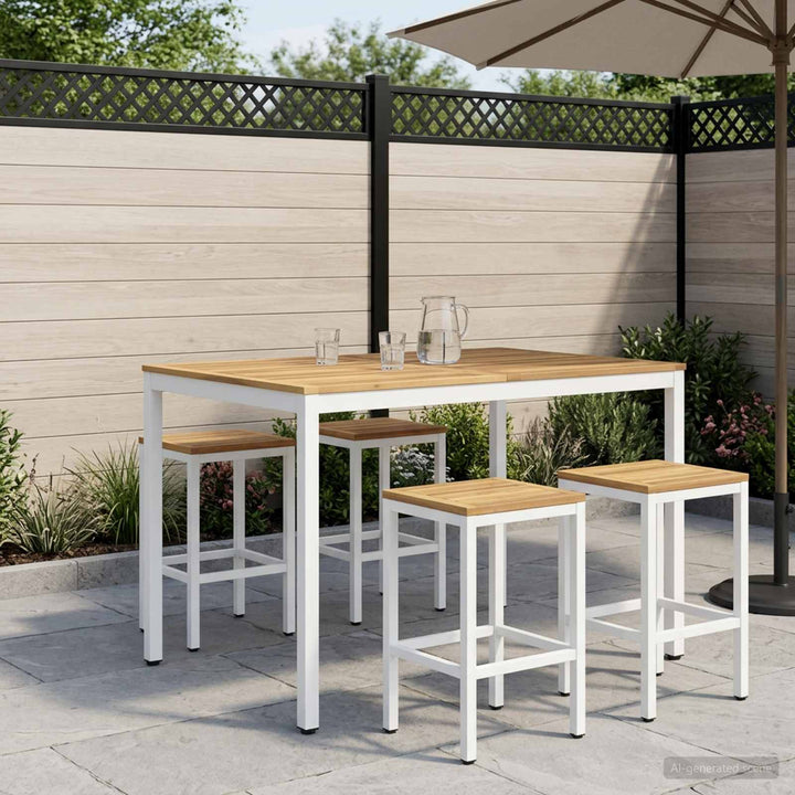 Have Bar Bord Hvid 110 x 108,5 x 105 cm Massivt Akacietræ