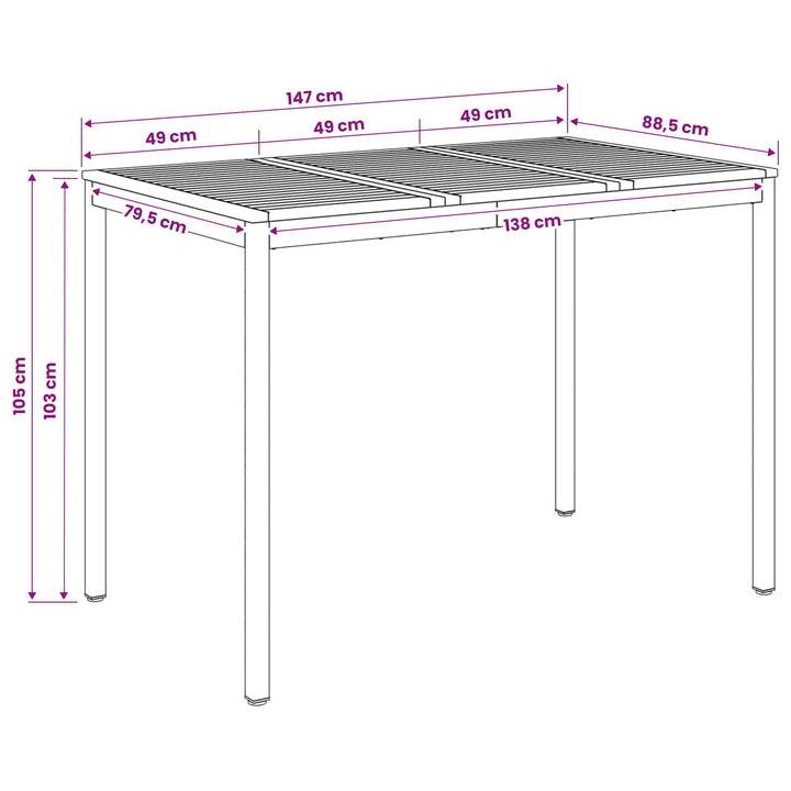 Have Bar Bord Hvid og sort 147 x 88,5 x 105 cm