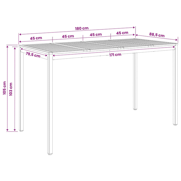 Have Bar Bord Hvid og sort 180 x 88,5 x 105 cm