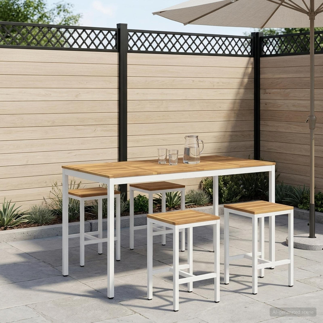 Have Bar Bord Hvid 180 x 88,5 x 105 cm Massivt Akacietræ