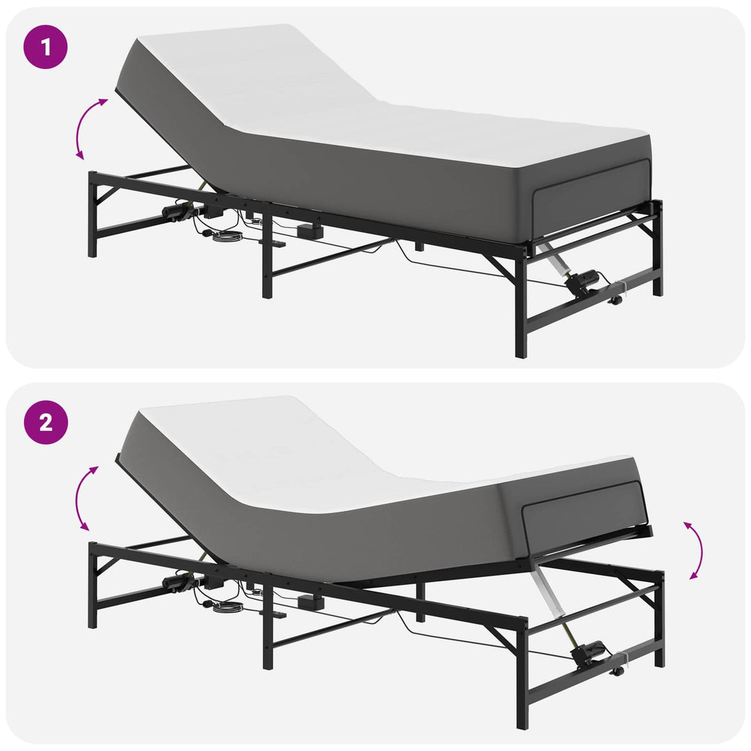 Elektrisk Justerbar Sengetramme Sort 90 x 200 cm Stål