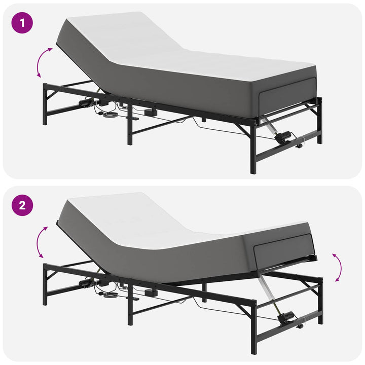 Elektrisk Justerbar Sengetramme Sort 90 x 200 cm Stål