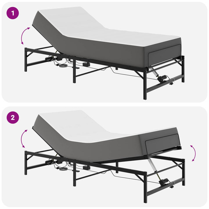 Elektrisk Justerbar Sengetramme Sort 100 x 190 cm Stål