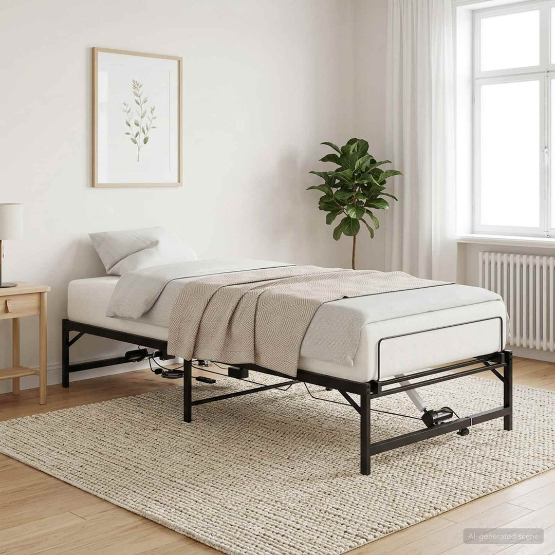 Elektrisk Justerbar Sengetramme Sort 107 x 203 cm Stål