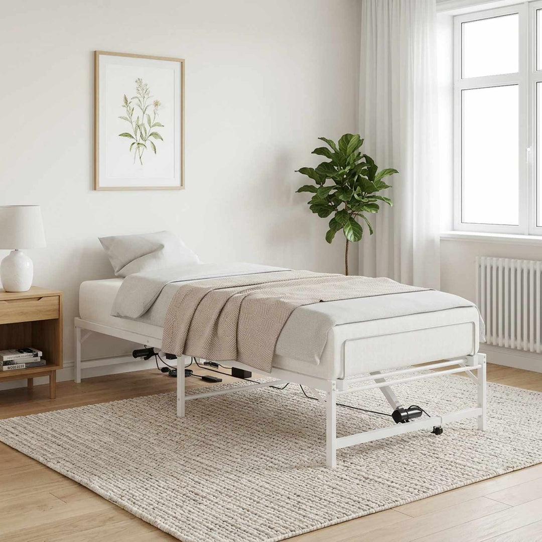 Elektrisk Justerbar Sengetramme Hvid 90 x 200 cm Stål