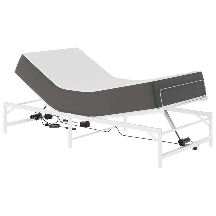 Elektrisk Justerbar Sengetramme Hvid 107 x 203 cm Stål
