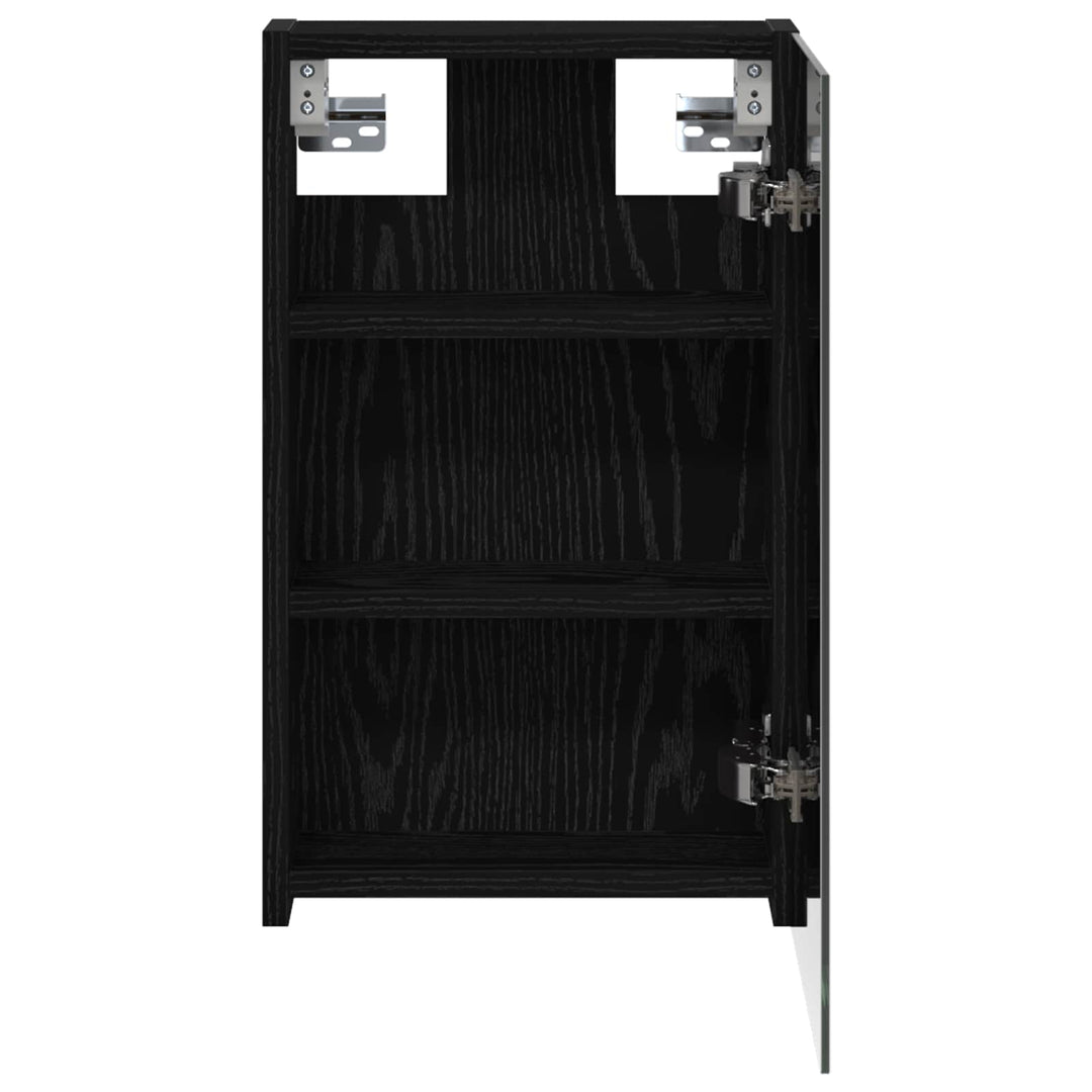 Badeværelsesspejlskab Sort eg 30 x 10,5 x 50 cm Konstrueret træ