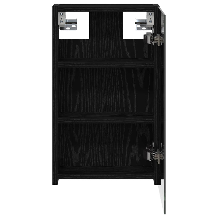 Badeværelsesspejlskab Sort eg 30 x 10,5 x 50 cm Konstrueret træ