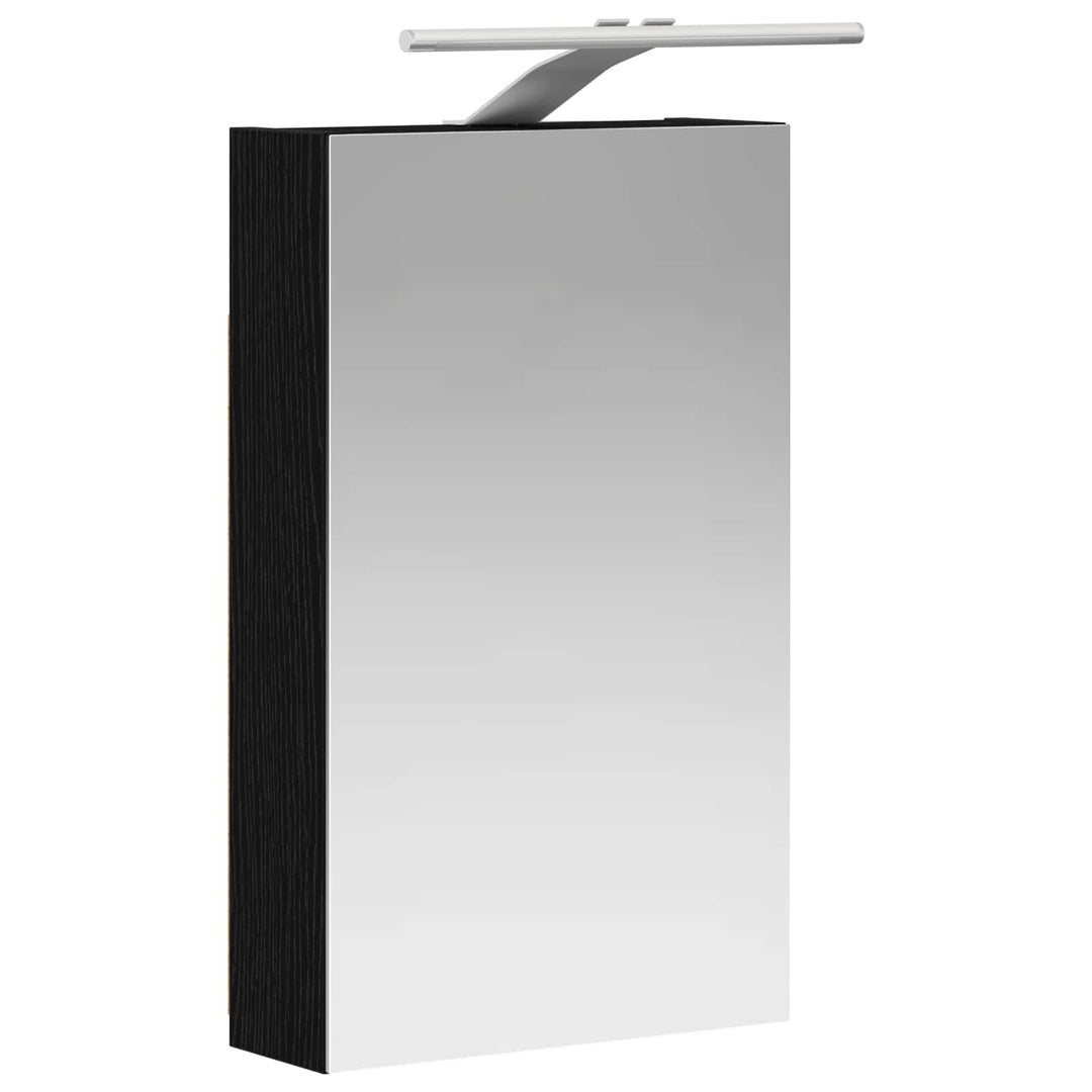 Badeværelsesspejlskab Sort eg 30 x 10,5 x 50 cm Konstrueret træ