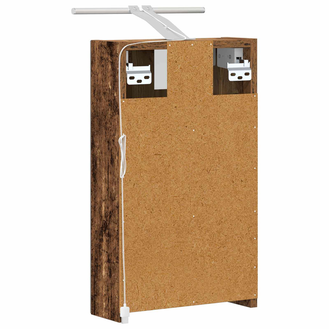 Badeværelsesspejlskab med hylde Gammelt træ 30 x 10,5 x 50 cm