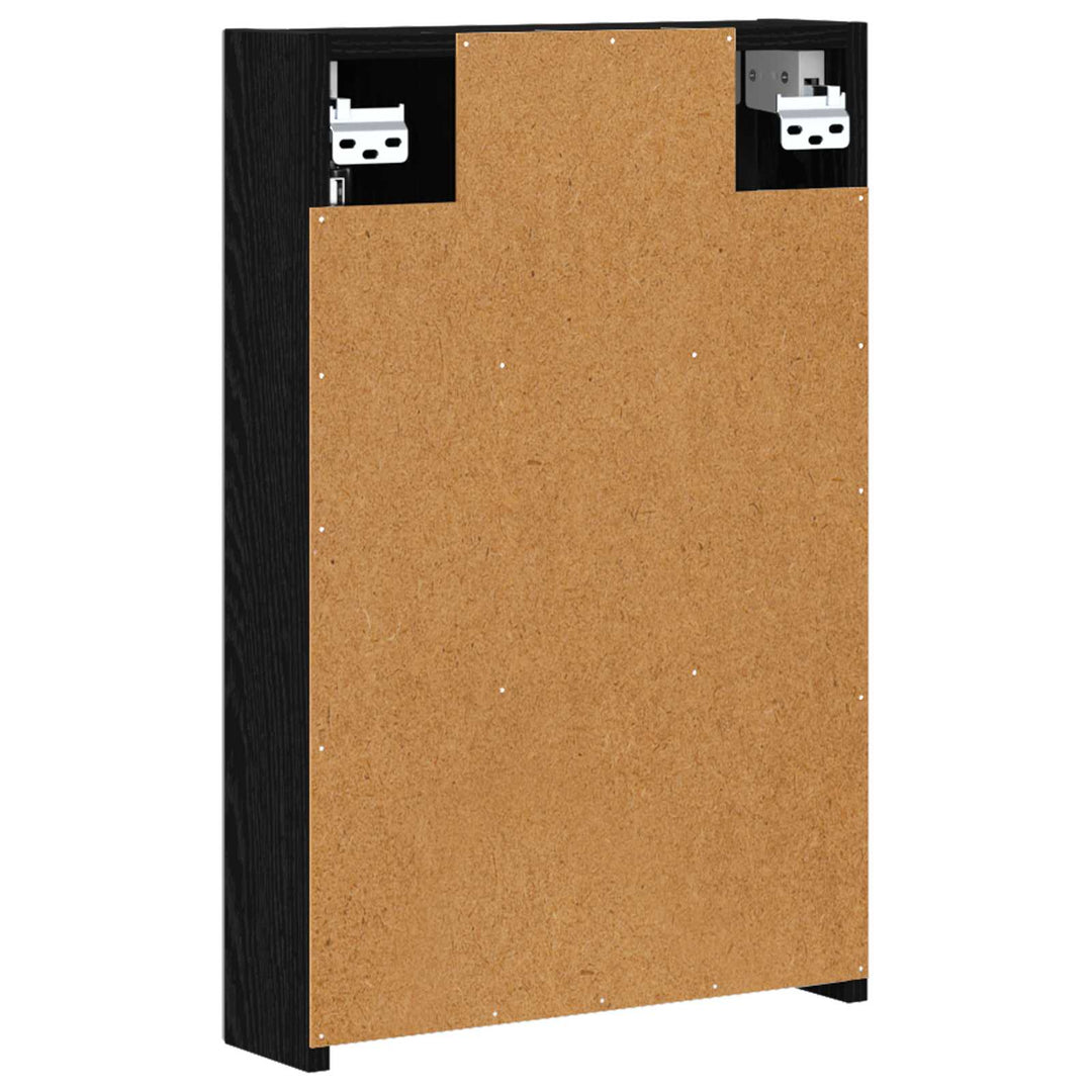 Badeværelsesspejlskab med hylde Sort eg 40 x 10,5 x 60,5 cm