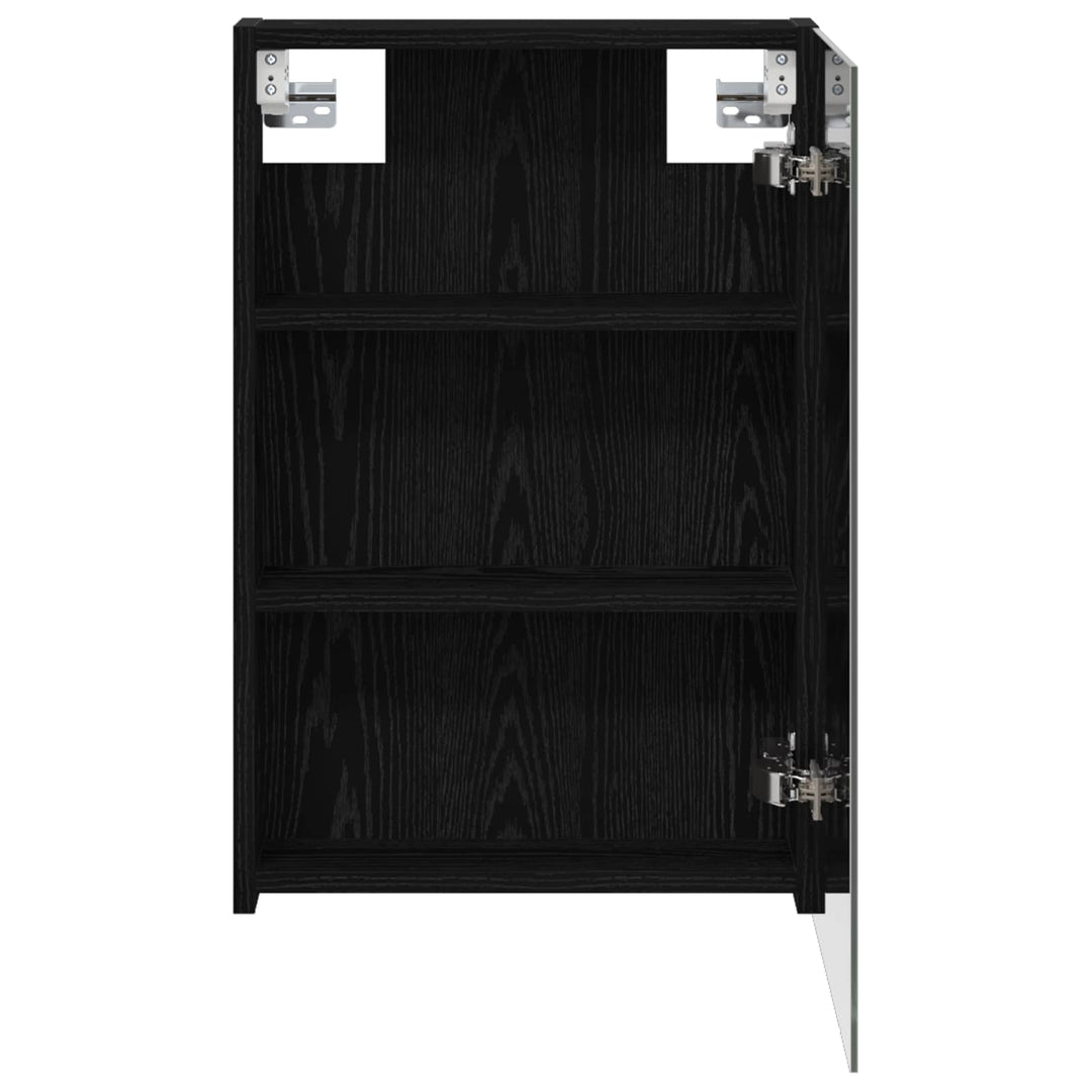 Badeværelsesspejlskab med hylde Sort eg 40 x 10,5 x 60,5 cm