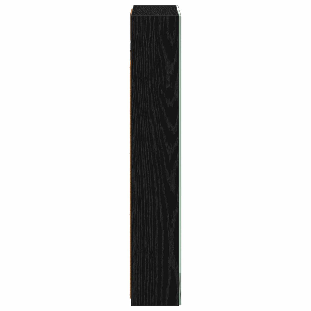 Badeværelsesspejlskab med hylde Sort eg 40 x 10,5 x 60,5 cm