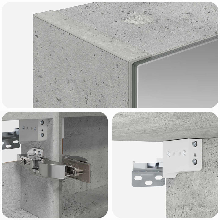 Badeværelsesspejlskab med hylde Beton Grå 40 x 10,5 x 60,5 cm