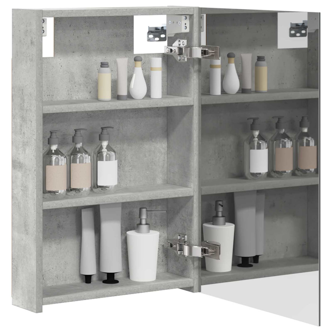 Badeværelsesspejlskab med hylde Beton Grå 40 x 10,5 x 60,5 cm