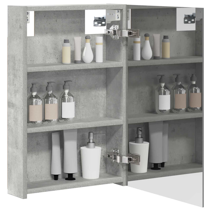 Badeværelsesspejlskab med hylde Beton Grå 40 x 10,5 x 60,5 cm