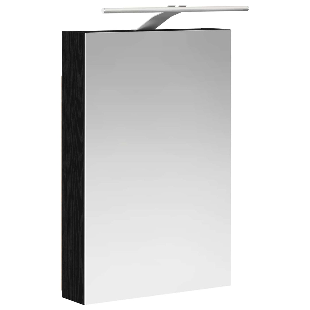 Badeværelsesspejlskab med hylde Sort eg 40 x 10,5 x 60,5 cm