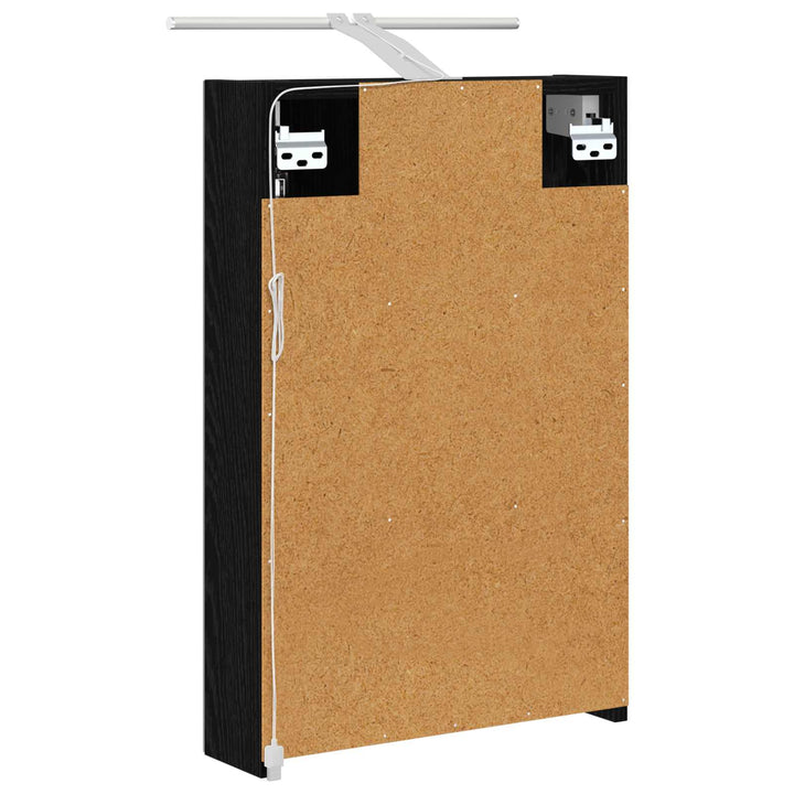 Badeværelsesspejlskab med hylde Sort eg 40 x 10,5 x 60,5 cm