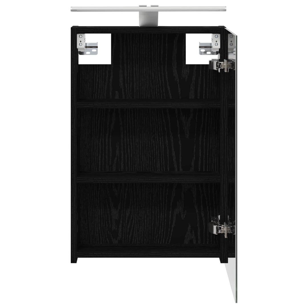 Badeværelsesspejlskab med hylde Sort eg 40 x 10,5 x 60,5 cm