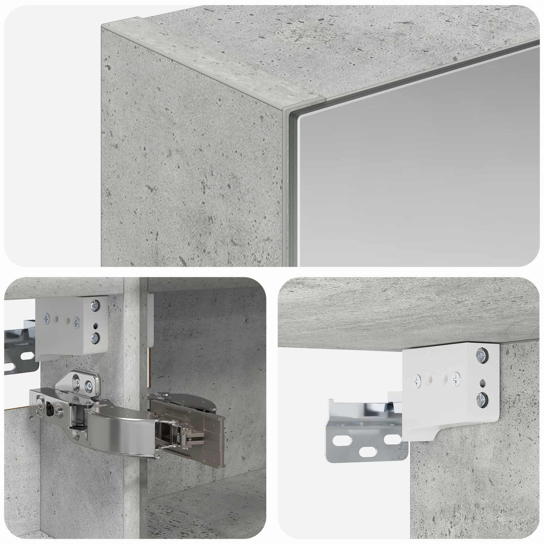 Badeværelsesspejlskab med hylde Beton Grå 40 x 10,5 x 60,5 cm