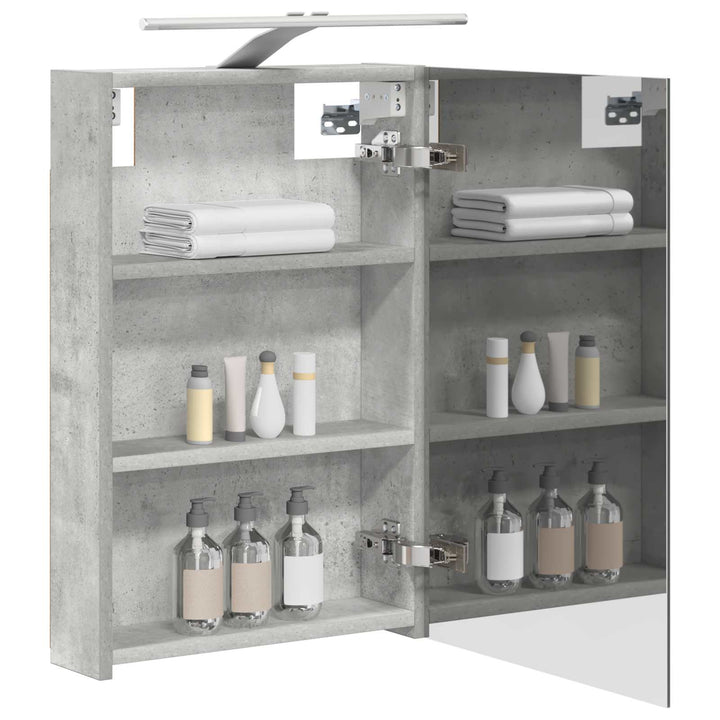 Badeværelsesspejlskab med hylde Beton Grå 40 x 10,5 x 60,5 cm