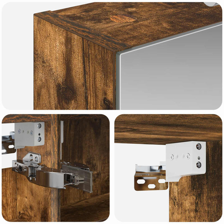 Badeværelsesspejlskab med hylde Røget eg 40 x 10,5 x 60,5 cm