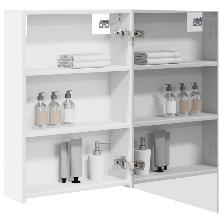Badeværelsesspejlskab Hvid 50 x 14,5 x 70 cm Konstrueret træ
