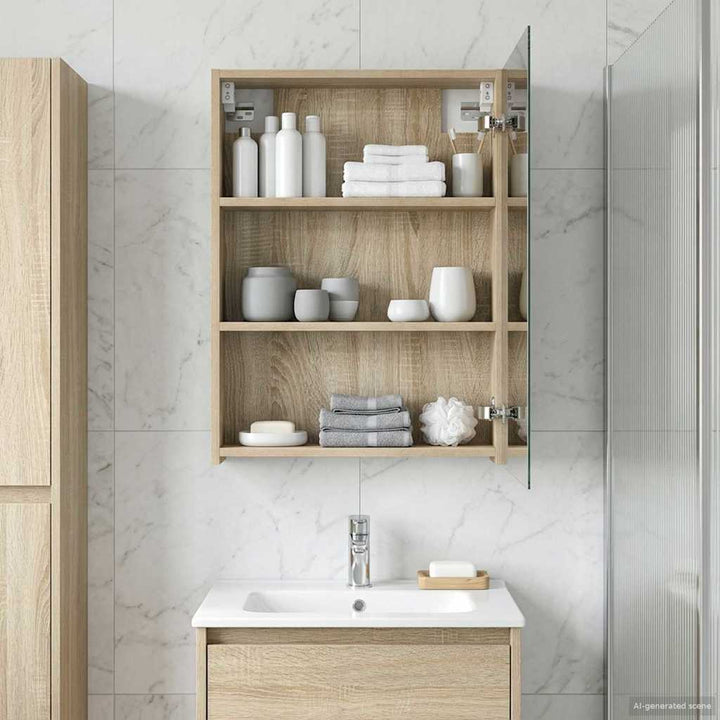 Badeværelsesspejlskab med hylde Sonoma eg 50 x 14,5 x 70 cm