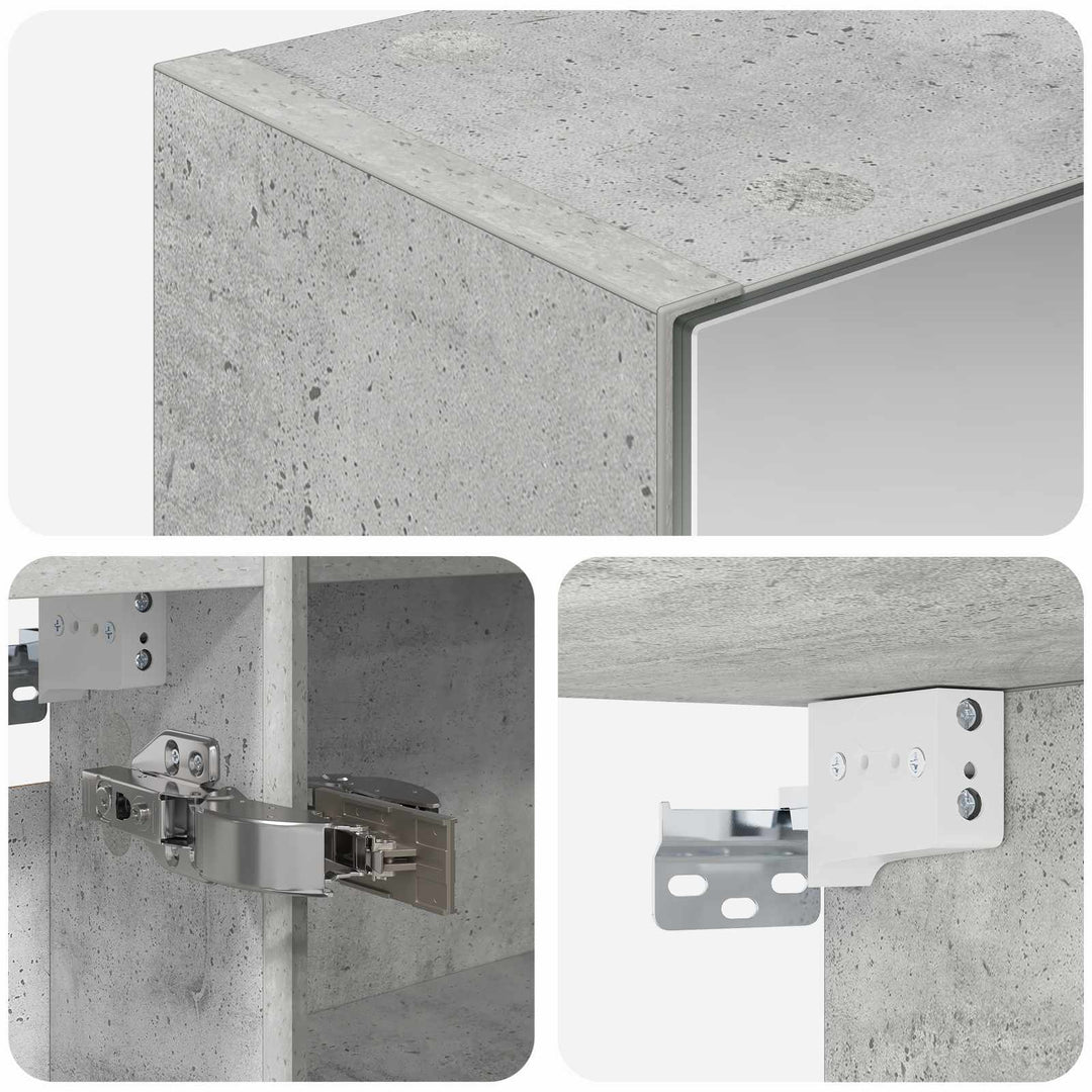 Badeværelsesspejlskab med hylde Beton Grå 50 x 14,5 x 70 cm