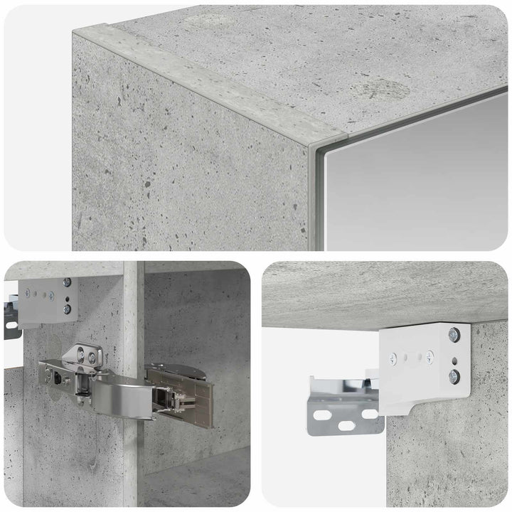 Badeværelsesspejlskab med hylde Beton Grå 50 x 14,5 x 70 cm