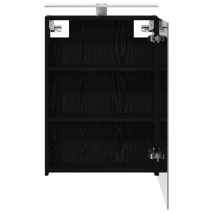 Badeværelsesspejlskab Sort eg 50 x 14,5 x 70 cm Konstrueret træ
