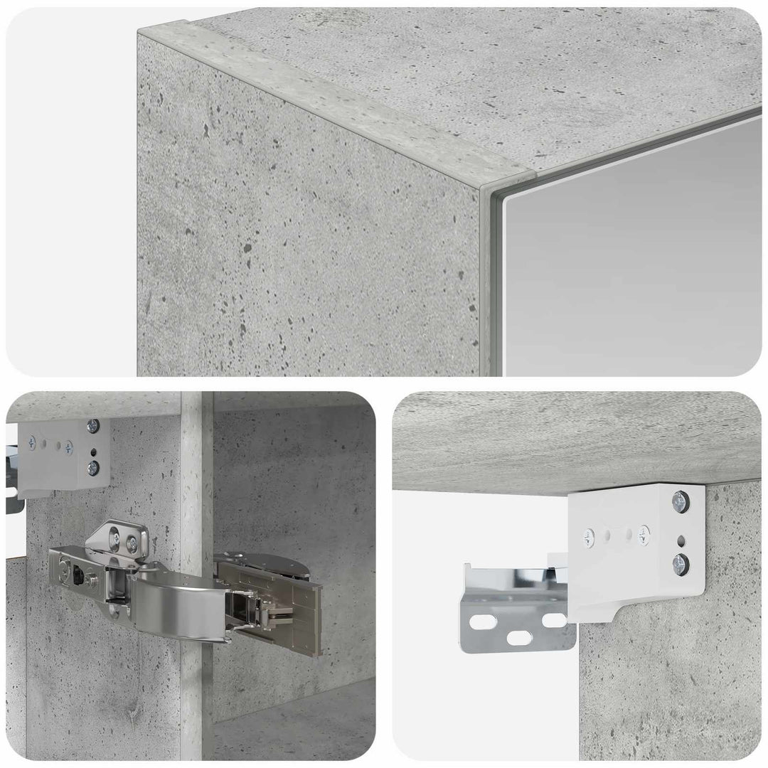 Badeværelsesspejlskab med hylde Beton Grå 50 x 14,5 x 70 cm
